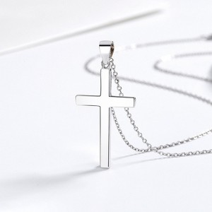 BEAFUP Sterling Silver Cross Pendant Necklace for Women, Minimalist Choker Chain,Tarnish-Resistant, Perfect for Daily Wear - 1 of 4