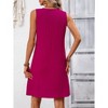 Women's V-Neck Sleeveless Vest Dress with Pleated A-Line Skirt - 2 of 4