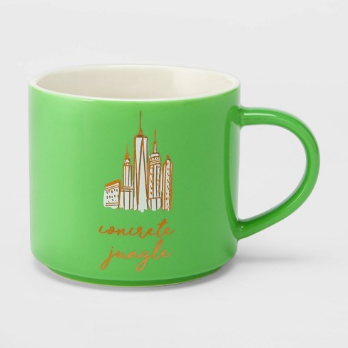 16oz Porcelain Concrete Jungle Mug Green Threshold Target