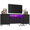 70" Long Dresser TV Stand 13 Chest of Fabric Drawers Dresser & Power Outlets and LED Lights,for Up to 80" TV, Entertainment Center for Bedroom - 2 of 4