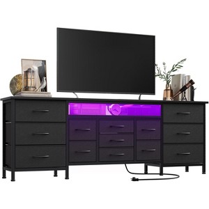 70" TV Stand Dresser with 13 Fabric Drawers, Power Outlet & LED Lights, Entertainment Center for 80" TV - 1 of 4