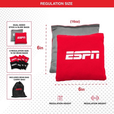 Regulation Size Red and Black Cornhole Bags with Travel Case