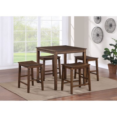 5-Piece Counter Height Dining Set with Kitchen Table and 4 Stools