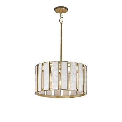 Maxim Lighting Miramar 3 - Light Pendant in  Capiz/Natural Aged Brass