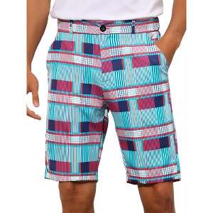 INSPIRE CHIC Men's Straight Fit Flat Front Plaid Printed Shorts - 1 of 4