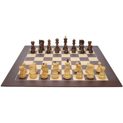 Agirlgle International Chess Set with Folding Wooden Chess Board and Classic Handmade Standard Pieces