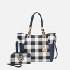 MKF Collection Bonita Checker Tote & Wallet Set Stylish Vegan Leather Bag by Mia K - 2 of 4