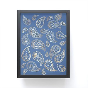 Cynthia Haller Classic blue and gold paisley Framed Mini Art Print 4" (H) x 3" (W) x 1" (D) - Society6 - 1 of 3