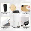 8 Gallon Step Trash Can with Bamboo Lid, Slim Round Stainless Steel, Soft-Close Pedal, Removable Inner Bucket, for Kitchen, Office, Bathroom - 4 of 4
