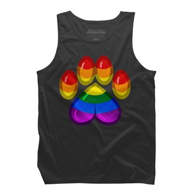 Adult Design By Humans Rainbow Pride Heart Pawprint By leashonlife Tank Top
