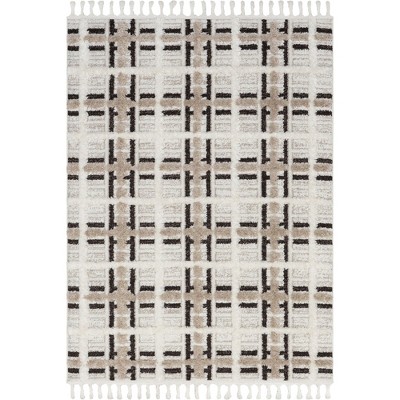 Nuloom Crimson High-Low Plaid Tasseled Indoor Area Rug
