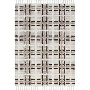 Nuloom Crimson High-Low Plaid Tasseled Indoor Area Rug - 1 of 4