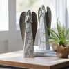 Floral Sculpted Angel with Wood Style Wings (Set of 2) - 2 of 3
