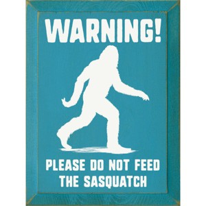 Slickblue Funny Sasquatch Warning Sign, Rustic Knotty Pine, 9x12 Wood Wall Plaque, Multiple Colors - 1 of 3