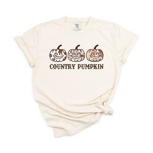 Simply Sage Market Women's Country Pumpkin Short Sleeve Garment Dyed Tee - 1 of 2