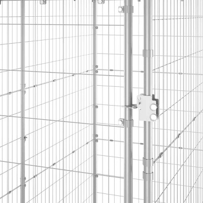 Large Galvanized Steel Outdoor Dog Kennel with Roof