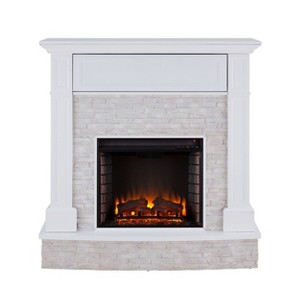 Jacksdale Electric Faux Stone Media Fireplace - FE9365 - White - SEI - 1 of 4