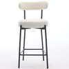 Counter Stools Set of 2, Leather Bar Stools with Back, Pedals, Metal Legs, Upholstered Counter Height Bar Chairs - 4 of 4