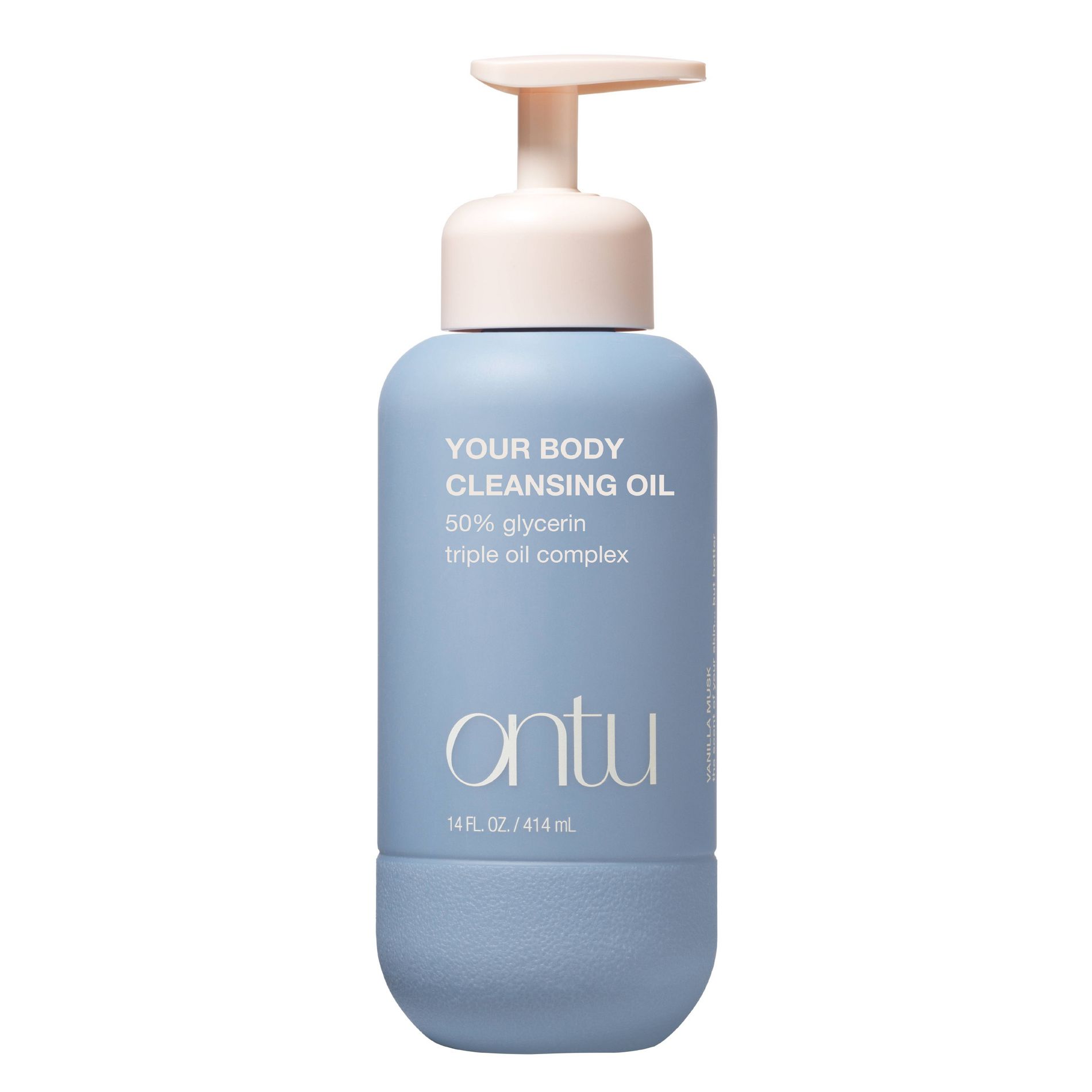 Ontu Hydrating Body Wash Cleansing Oil with Triple-Oil Complex - 14oz: Vanilla Scent, Normal Skin, Pump Bottle