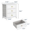 Resenkos 3-Drawer Wood Rectangle Nightstand Set of 2 Bedside Table Living Room Small Dresser, 20" Tall, - 2 of 4