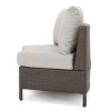 Christopher Knight Home Harper Outdoor Wicker Curved 76" W Loveseat Sectional with Cushions - 4 of 4