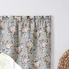 Ellis Bella Rose Stylish Medium Scale Printed Floral Pattern 1.5" Rod Pocket Tailored Swag 56"x36" Mist - 3 of 4