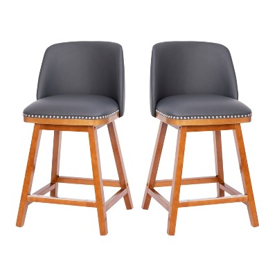 Taylor & Logan Set of 2 Nina Transitional Upholstered Counter Height Barstools