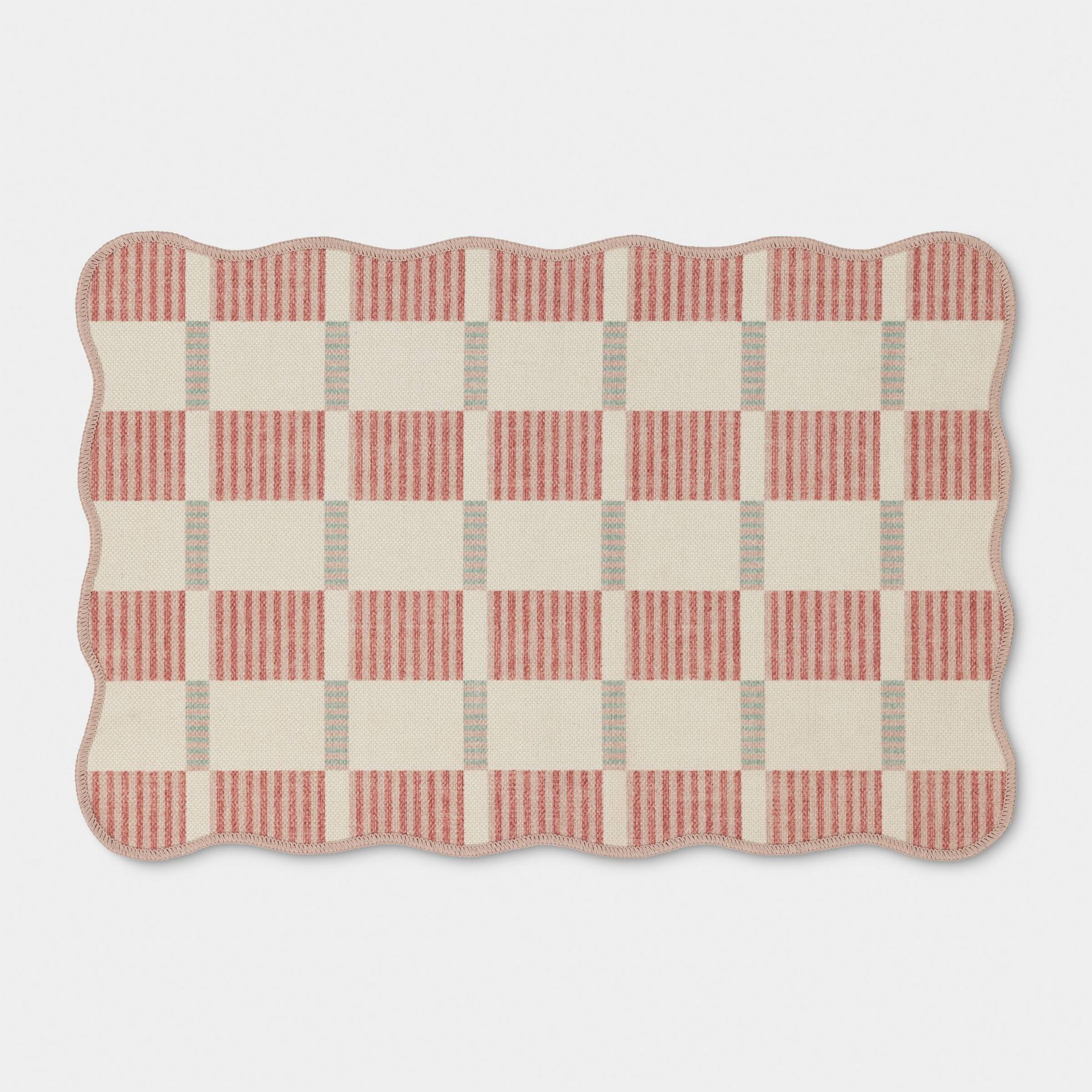 2'x3' Scalloped Dorm Scatter Accent Rug Pink/Blue/Ivory - Threshold™