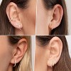 Small Gold Huggie Hoop Earrings Set for Women Men Hypoallergenic 14K Plated Stack Cartilage Earrings, Multiple Piercing - 4 of 4