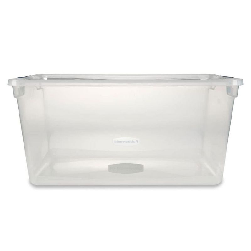 Rubbermaid Cleverstore Home/Office Organization 95 Quart Latching Plastic Storage Tote Container Box Bin with Lid, Clear (8 Pack), 3 of 7