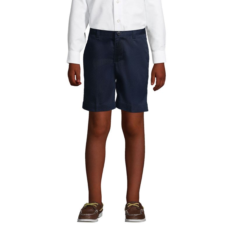 Lands' End School Uniform Kids Plain Front Blend Chino Shorts, 2 of 4