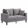 MAYEERTY Wooden Frame Loveseat Sofa Corduroy Comfortable for Living Room Small Space Gray - 4 of 4