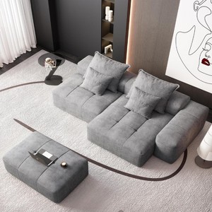 KWPZQEB Oversized Modular Sectional Sofa, Chenille Cloud Couch with Ottoman, Modern Tufted Sofa for Living Room, Spacious Space, No Assembly Required - 1 of 4