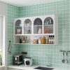 47.25" Four-door Glass Wall Cabinet Storage, Kitchen Wall Cabinet With 4 Glass Doors, Wall-mounted,Suitable for Kitchen, Living Room, Bathroom(white) - 2 of 4