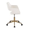 LumiSource Margarite Task Chair Gold/White PU - 2 of 4
