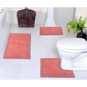 Home Weavers Luxury Collection 100% Cotton Tufted Bathroom Rug Set, Non-Slip Latex Bath Rug Set - 1 of 4
