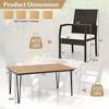 Costway 7 PCS Patio Dining Set with Acacia Wood Dining Table Rattan Armchairs Soft Cushions - 3 of 4