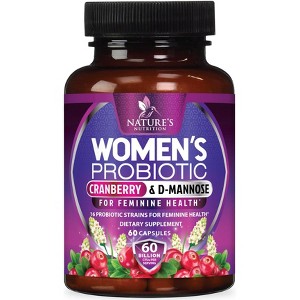 Probiotics for Women 60 Billion CFU - 16 Strains, Prebiotics & Cranberry, PH Balance, Digestive Health, Vaginal & Immune Support - 60 Capsules - 1 of 4