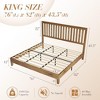 AMERLIFE Solid Wood Bed Frame, Mid-Century Platform Bed with Grille Headboard - 2 of 3