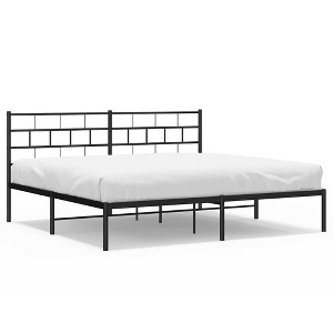 vidaXL Metal California King Bed Frame with Headboard, Heavy-Duty, Under-Bed Storage, No Mattress - 1 of 4