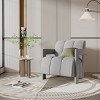 Modern Lounge Conversation Armrests Chair,Polyester Fabric Upholstered Armrests Chair,L Shaped Design Wooden Accent Armchair-Cuddlewood - 2 of 4