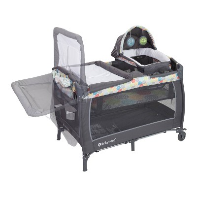 Baby Trend - Brandclub - Baby Trend Lil Snooze Deluxe II Nursery Center -  Funfetti: Bassinet, Locking Wheels, Changing Table