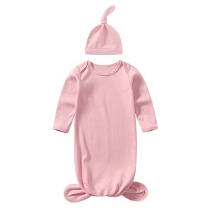 MyKids-USA Baby Sleeping Bag Hat Set Spring Summer Baby Sleepwear Anti-Kicker Surprise Jump Swaddling Clothes - 1 of 4