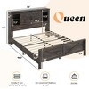 AMERLIFE Farmhouse Bed Frame, Storage Headboard, Charging Ports, No Box Spring - 2 of 4