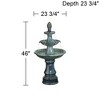Formentera 46" High Large Italian Indoor Outdoor Decor Teal Blue Ceramic Floor Fountain with Light LED 3-Tier Outside Garden Patio - 4 of 4