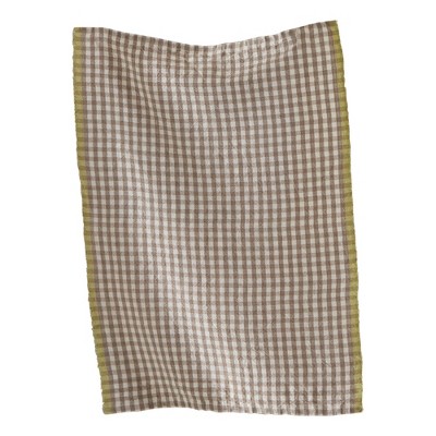 tagltd Linen & Cotton Check Dishtowel Gray