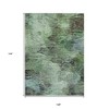 Green And Brown Abstract Washable Indoor Outdoor Area Rug - 3 of 4