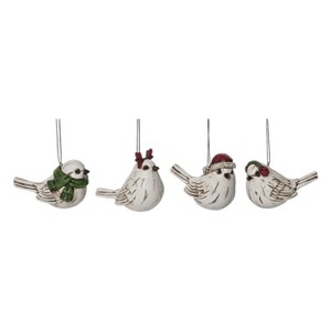 Transpac Resin 3.25 in. Multicolored Christmas Knotty Birch Birds Ornament Set of 4 - 1 of 4