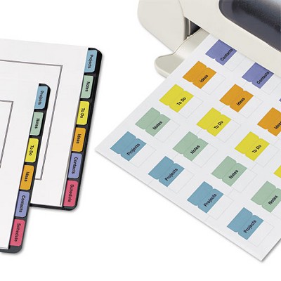Avery Assorted Colors Printable Plastic Self-Adhesive Tabs, 80-Pack