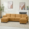 Hyleory 115" Corduroy Modular Sectional Sofa with two ottomans, U Shaped Couch,4 Seater Corner Sofa for Living Room, Office, Spacious Space - 2 of 4